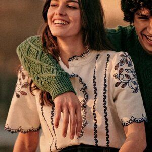 Sézane Dalhia blouse in ecru, size 36 ~ NWT!